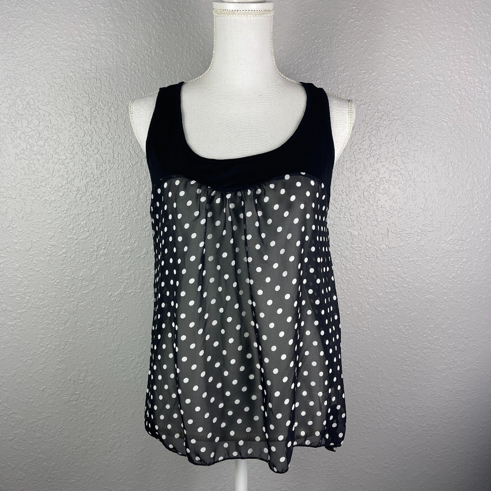 Beautiful sheer polk a dot tank top